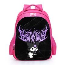 Sanrio kuromi backpack student schoolbag outdoor travel bag children girl boy sc - £26.20 GBP