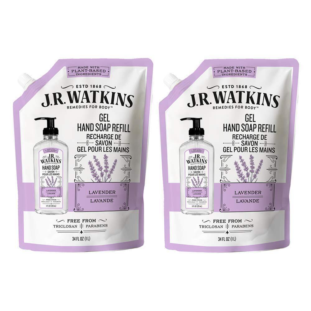 Primary image for J.R. Watkins Gel Hand Soap Refill , 34 fl oz, Lavender, 2 Pack