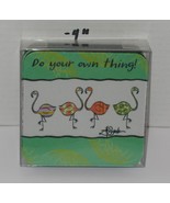 Flamingo Drink Coasters Set Of 4 “Do Your Own Thing” Fun Tropical Bar Décor - $20.60 CAD