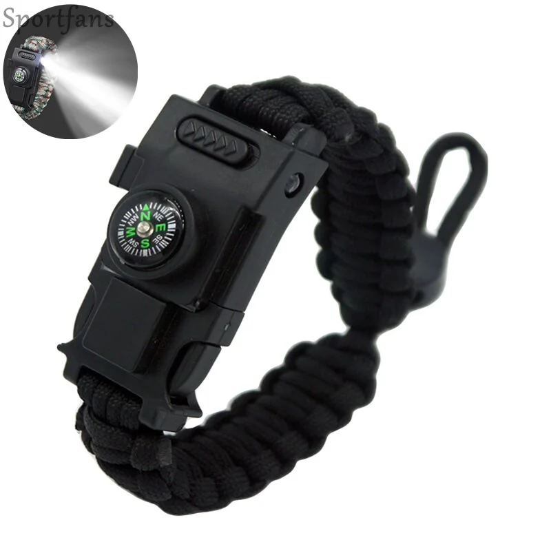 Multifunction Survival Tools Adjustable Bracelet Reflective Paracord Outdoor 4mm - £10.38 GBP