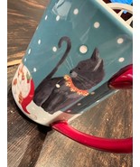 Pier One Cat Santa Claus Coffee Mug Ironstone Hand Painted NWT 16 oz Cats - $570.60 MXN