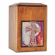 Large/Adult 289 Cubic Inch Raku Wood Cross  Funeral Cremation Urn for Ashes - £185.67 GBP