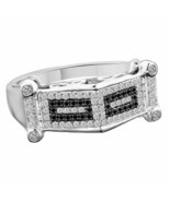 0.80 CT Moissanite Rond &amp; Noir Spinelle Grappe Bracelet Bague 14K Plaqué or - €123,27 EUR