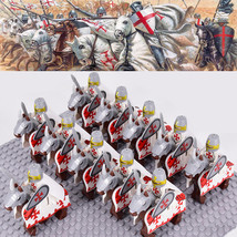 22PCS Medieval The Crusaders Teutonic Knights Templar Horse Army Minifigures Toy - £26.37 GBP