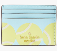 Kate Spade Grand Slam Tennis Blue Leather Card Holder KF504 Wallet NWT $129 MSRP - $39.59