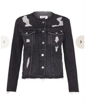 Frame Rigid Release Le Jacket  Raw Edge Vintage Denim Black Coat Size S,... - $69.29