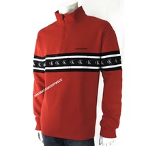 Calvin Klein New Men&#39;s 1/2 Zip Logo Sweatshirt Racing Red Nwt Retail $89.50 - £31.92 GBP