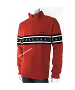 CALVIN KLEIN NEW MEN&#39;S 1/2 ZIP LOGO SWEATSHIRT RACING RED NWT RETAIL $89.50 - $49.16 CAD