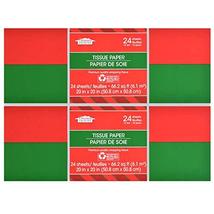24 Red &amp; Green Christmas Tissue Paper (Solid Colors) (48 Sheets (Red &amp; G... - $7.91