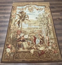 Vintage French Tapestry 5x7, Handmade, Wool, Aubusson Weave - $2,200.00