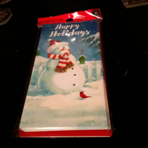 Snowman Christmas Cards Money Holder Envelopes 10 pack Hallmark Holiday - £8.16 GBP