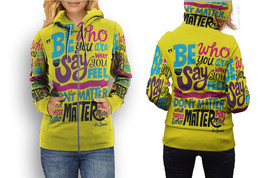 Be Who You Are Quote Dr Seuss   All Over Print Zipper Hoodie for Women - £22.43 GBP