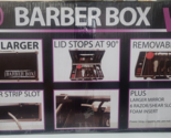 MD BARBER BOX V5 ~ Larger Mirror, 6 Razor / Shear Slots, and Foam Inserts - $96.03