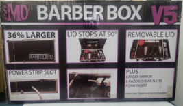 MD BARBER BOX V5 ~ Larger Mirror, 6 Razor / Shear Slots, and Foam Inserts - $96.03