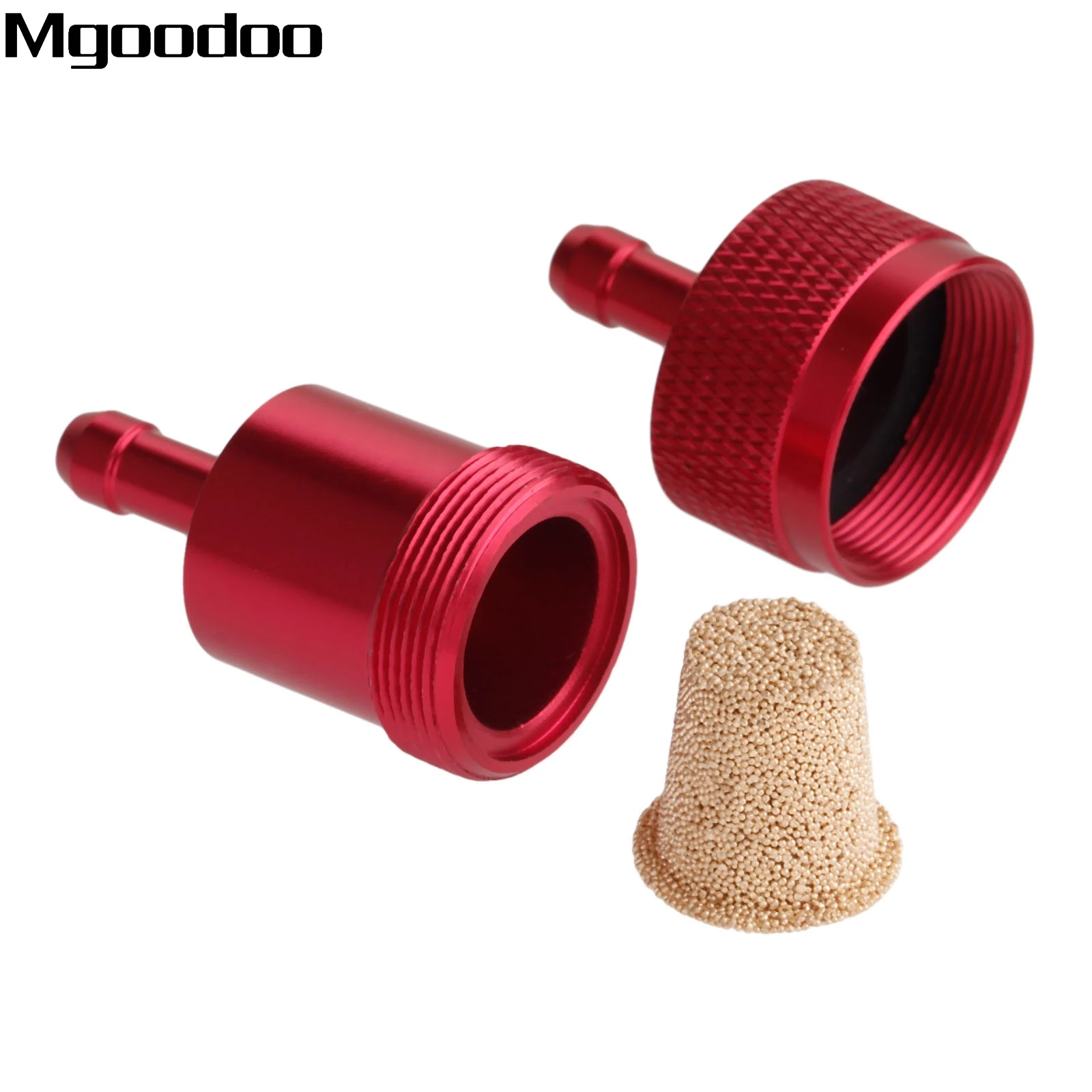 Mgoodoo 1/4&quot; 6mm Universal Motorcycle Inline Fuel Oil Filter CNC Aluminium Alloy - £105.14 GBP