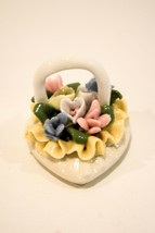 Flower Heart Basket  Heart Flowers Handle  Porcelain  Classic Figure - £8.34 GBP