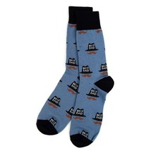 Men&#39;s Best Dad &amp; Mustaches Novelty Crew Dress Socks (Blue) - $21.14