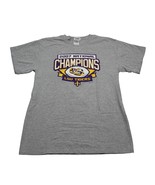 LSU Tigers Shirt Men Medium Gray Tee Football NCAA 2007 Champions Workou... - £15.55 GBP