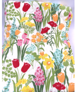 Vintage Floral Quilted Twin Bedspread Coverlet Tulips Multicolor Cotton ... - $45.00