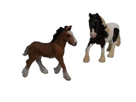 Schleich Clydesdale Draft Horse &amp; Foal, Tinker Dark Brown White,  2016 2012 - £10.93 GBP