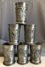 Antique Vintage Malaysia 6 TUMASEK PEWTER 6 Cups Set 97% tin water cup d... - £42.57 GBP