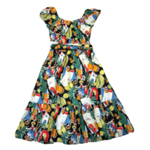 NWT J.Crew Off-The-Shoulder in Postcard Print Fruit Belted Ruffle Hem Dress 0 - £87.41 GBP