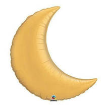 35&quot; Crescent Moon Mylar Balloon - Gold (SS34) - $10.99