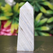 265g!-Top natural Blue Lace Agate quartz crystal point tower specimen - £59.55 GBP