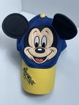 Walt Disney World Child&#39;s Baseball Cap YOUTH Mickey Mouse Ears Hat Blue/Yellow - £7.20 GBP