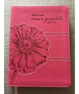 Christian Art Gifts Pink All Things Are Possible Flexcover Journal Faux ... - £7.78 GBP