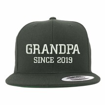 Trendy Apparel Shop Flexfit XXL Grandpa Since 2019 Embroidered Structured Flatbi - $26.99