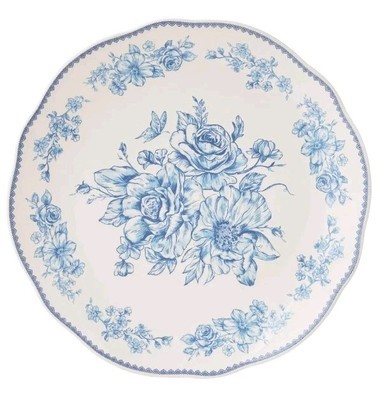Set of Four (4) Pioneer Woman ~ AGATHA BLUE ~ 10.5&quot; Stoneware Dinner Plates - $75.00