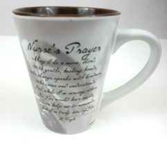 Dicksons Nurse&#39;s Prayer Brown &amp; White Coffee Cup Mug 4.5&quot; Tall - $6.88