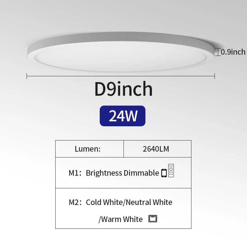 Ultra-thin LED Ceiling Lamps in Living Room 24W 28W 38W 48W LED Dimmable Ceiling - £186.58 GBP