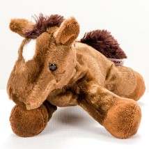 Aurora Horse Plush 8&quot; Brown Pony Mane Soft Spot Stuffed Animal Toy 2016 - £8.83 GBP