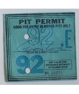 Motor Pit Stop Gate Stub Crew Permit 1992 - $4.95
