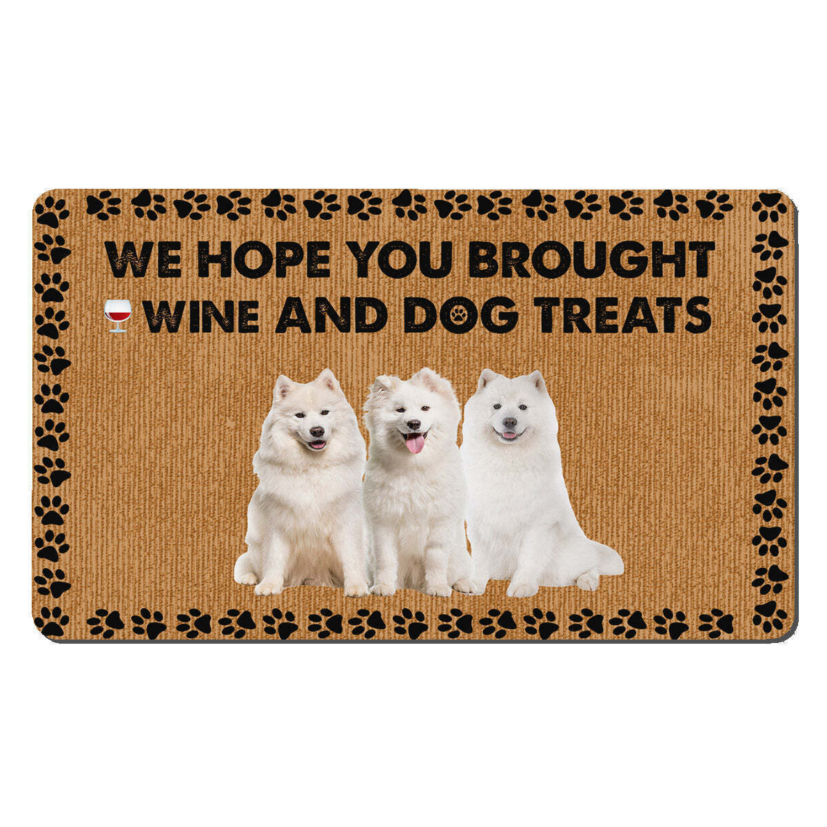 Primary image for Funny Samoyed Dogs Outdoor Doormat Wine And Dog Treats Mat Gift For Dog Mom Dad