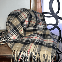 Women’s tartan fringe scarf, blanket shawl - £12.48 GBP