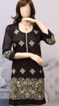 Black Pakistani Masoori Kurta Embroidery, Fancy Thread work small - £31.15 GBP