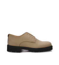 Vegan mens shoes flats derby casual smart ridged sole sustainable nubuck effect - £107.89 GBP