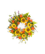 Mixed Sunflower Floral Wreath 22&quot;D - 547121 - $126.99 CAD