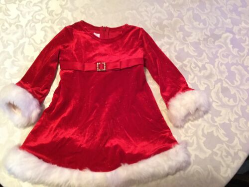 Primary image for Size 24 mo Bonnie Baby dress holiday red long sleeve  girls new 