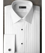 Ike Behar Modern Slim Fit 100% Cotton 1/2&quot; Pleated Laydown Collar Tuxedo... - $1,837.52 MXN