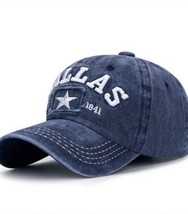 Dallas Cowboys Hat Distressed Blue w/ Embroidered Letters Cap (Adult/Adj. Size) - $11.95