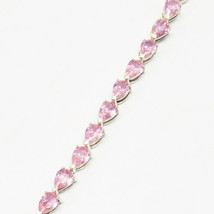 925 Sterling Silver Pink Topaz Bracelet Handmade Jewelry Gemstone Bracelet - £52.52 GBP