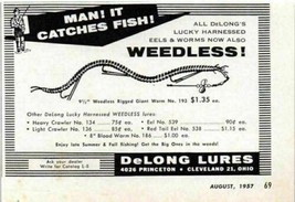 1957 Print Ad DeLong Weedless Rigged Giant Worm Fishing Lures Cleveland,OH - £6.72 GBP
