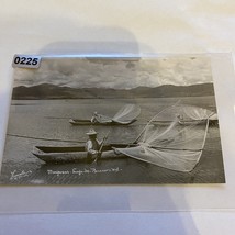 Michoacan Mexico Lago de Patzcuaro Fishermen Butterfly Net Boats Postcard - £2.94 GBP