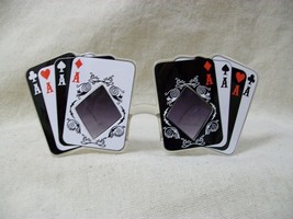 Fun Aces Playing Card Suit Costume Glasses Poker Face Gambler Casino Veg... - $9.85
