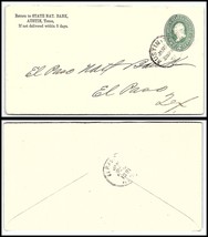 1891 TEXAS Cover - State National Bank, Austin to El Paso, TX O13 - £2.34 GBP