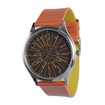 Big Numbers Watch Orange Band Personalized Watch Gender Free - £38.53 GBP
